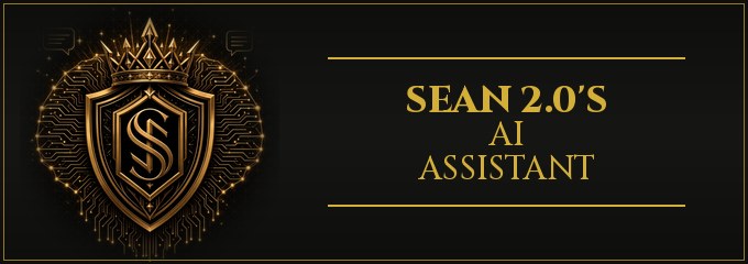 AI Assistant by Sean 2.0 banner: a gold crowned shield on a circuit pattern beside the title Sean 2.0’s AI Assistant